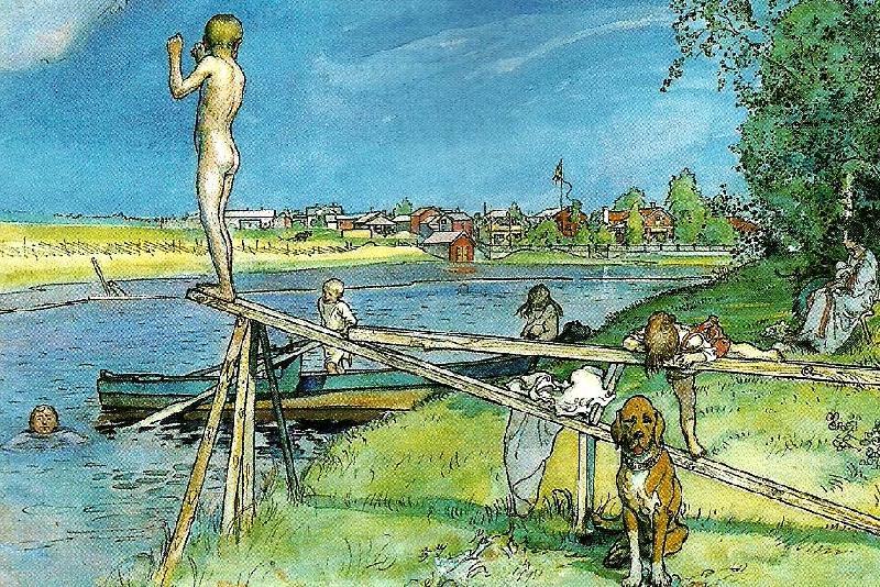 Carl Larsson ett bra badstalle Spain oil painting art